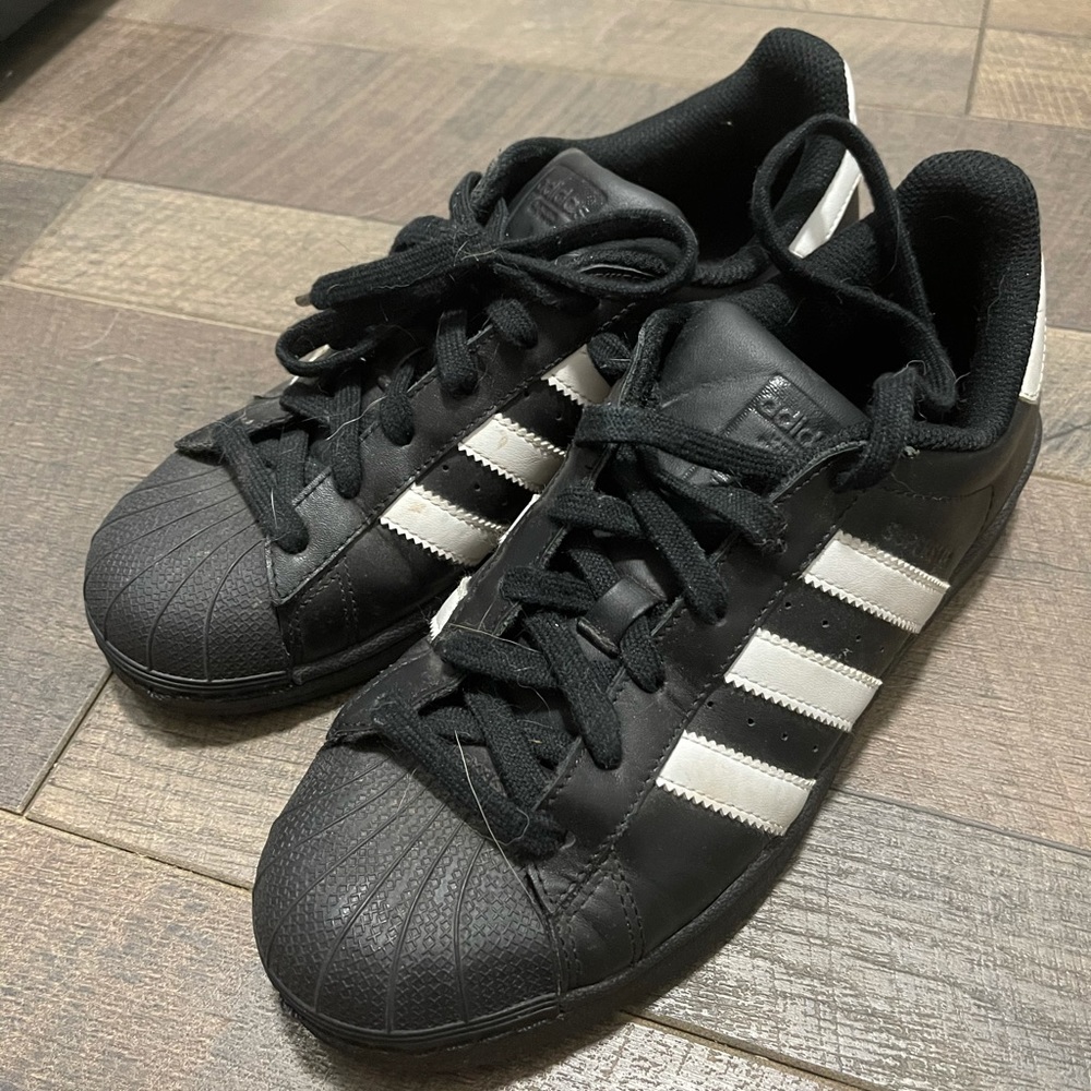 Sneakers, black and white adidas